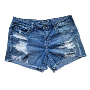 American Eagle Midi Distressed Shorts